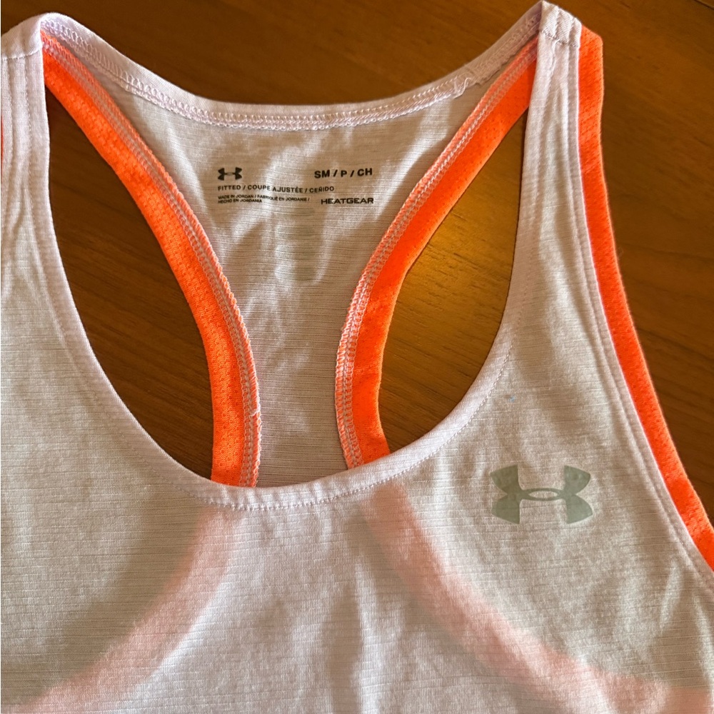 Under Armour Lavender Tank Top with Orange Trim